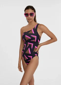 Bañador asimétrico estampado