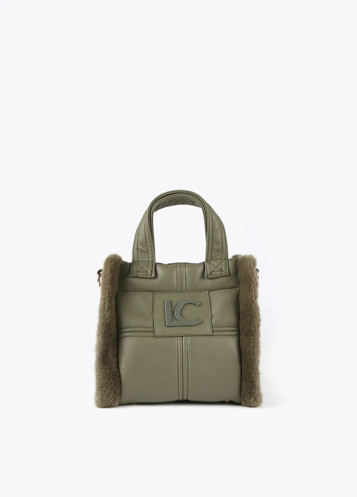 Bandolera efecto piel y pelo