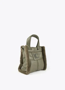 Bandolera efecto piel y pelo