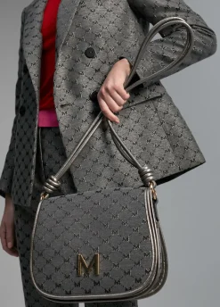 Bandolera gris jacquard