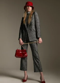 Blazer jacquard animal print