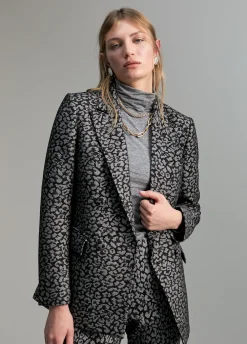Blazer jacquard animal print