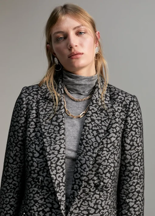 Blazer jacquard animal print