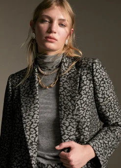 Blazer jacquard animal print