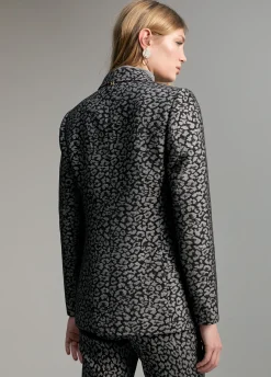 Blazer jacquard animal print