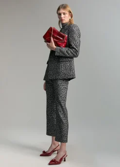 Blazer jacquard animal print