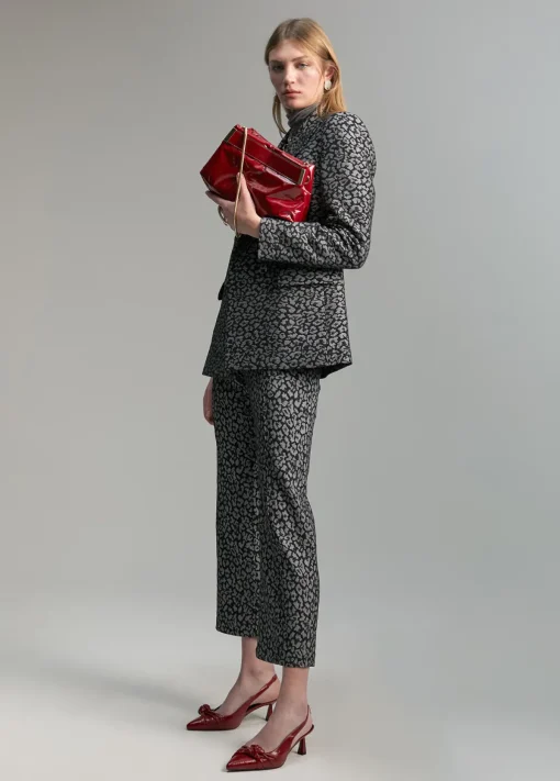 Blazer jacquard animal print