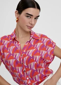 Blusa fluida estampada
