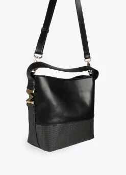 Bolso bandolera materiales combinados