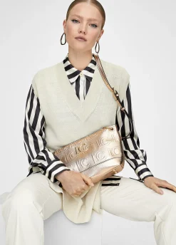 Bolso bandolera monograma metalizado