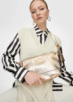 Bolso bandolera monograma metalizado