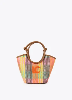 Bolso bandolera tipo cesta multicolor