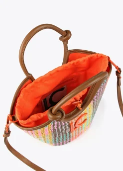Bolso bandolera tipo cesta multicolor