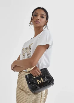 Bolso de mano con frunces