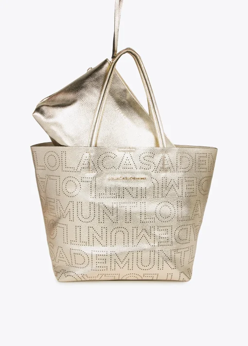 Bolso dorado shopper edición limitada - Lola Casademunt