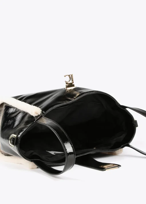 Bolso efecto piel brillante
