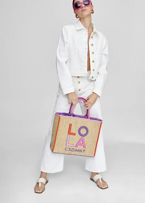 Bolso efecto rafia