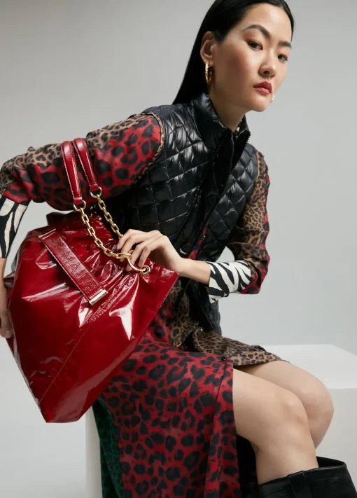 Bolso shopper brillante