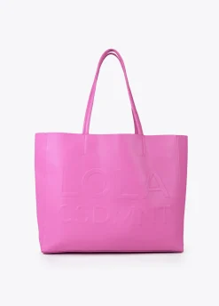 Bolso shopper con logo en relieve