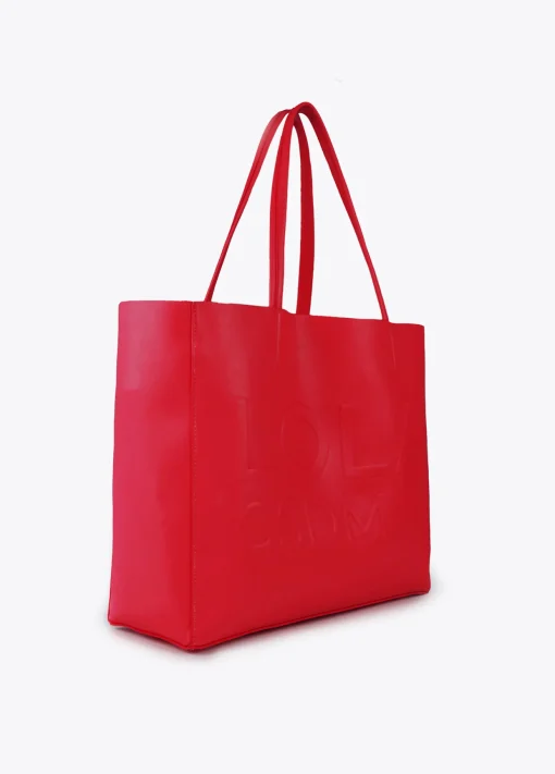 Bolso shopper con logo en relieve