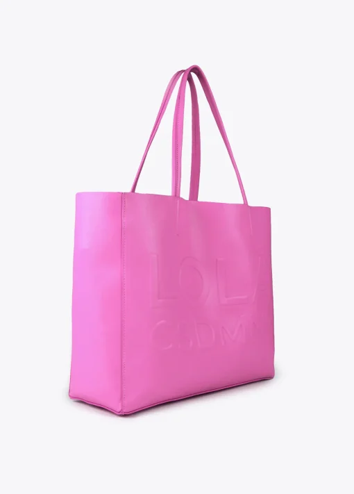 Bolso shopper con logo en relieve