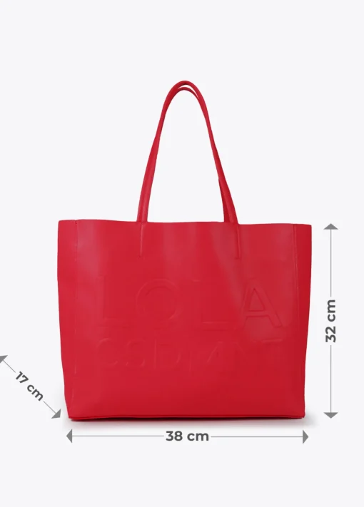 Bolso shopper con logo en relieve
