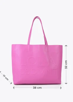 Bolso shopper con logo en relieve