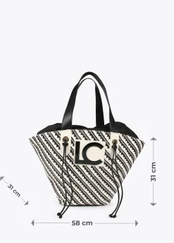 Bolso tipo cesta en efecto rafia