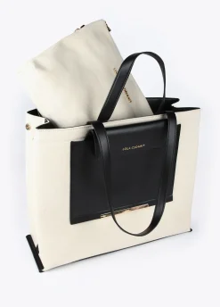 Bolso tipo shopper bicolor