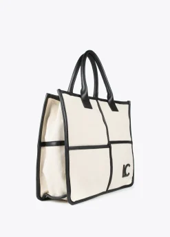 Bolso tipo shopper blanco y negro