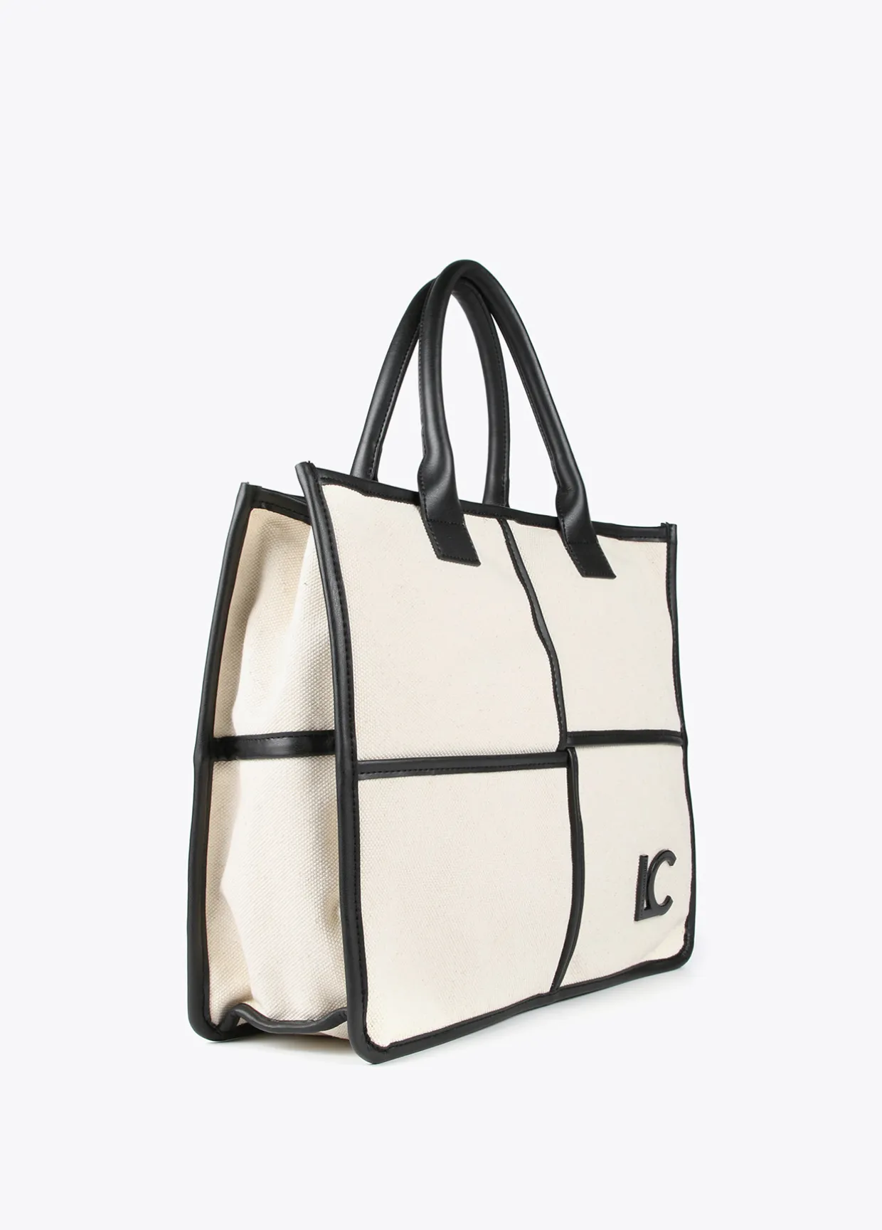Bolso tipo shopper blanco y negro