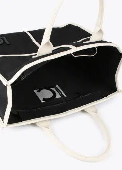 Bolso tipo shopper blanco y negro