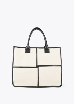 Bolso tipo shopper blanco y negro