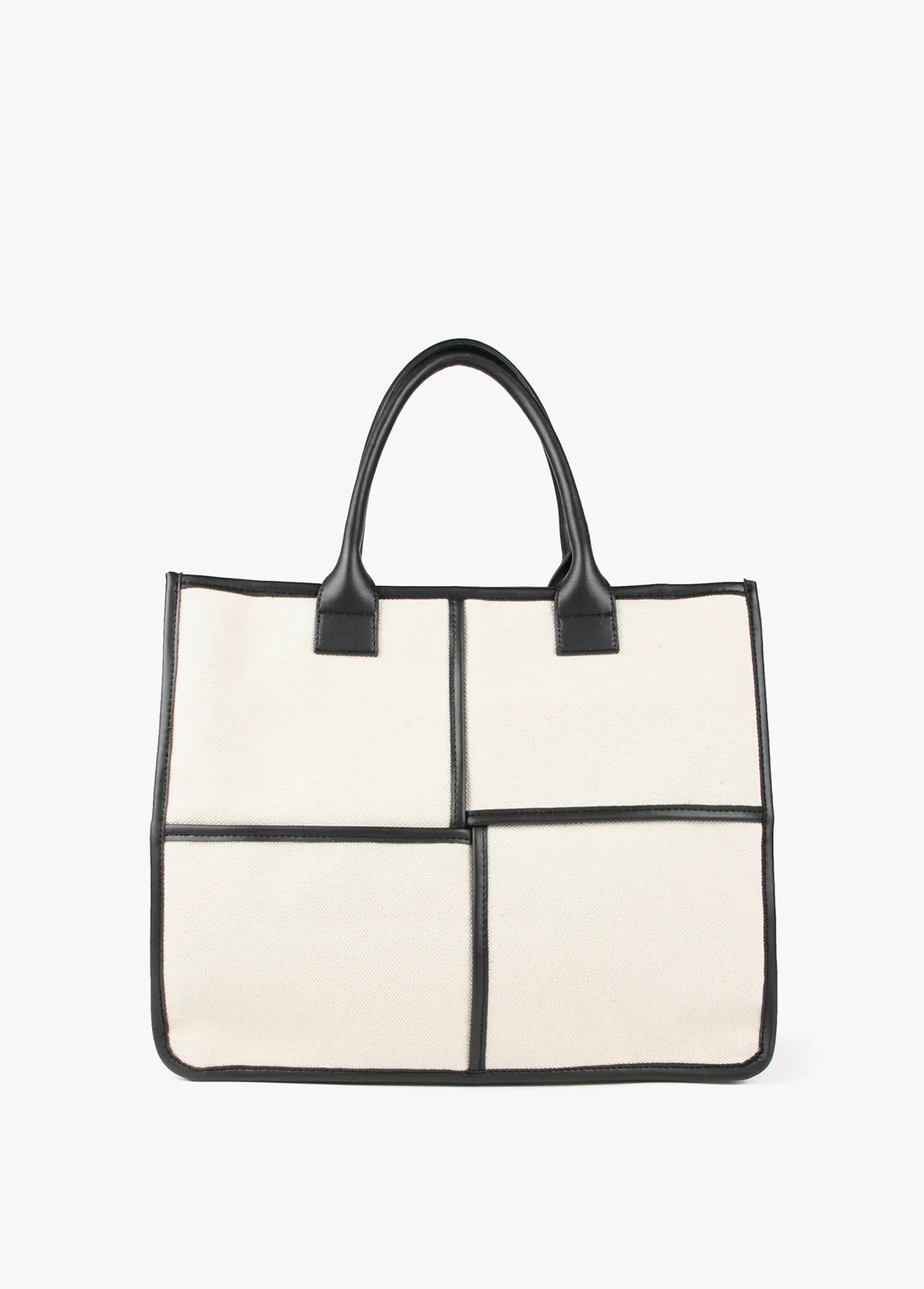 Bolso tipo shopper blanco y negro