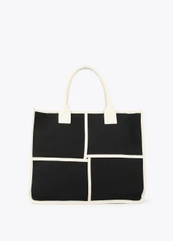 Bolso tipo shopper blanco y negro