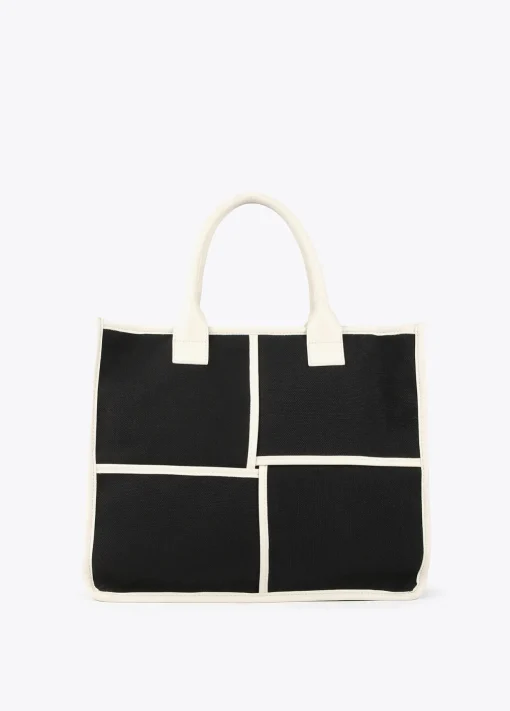 Bolso tipo shopper blanco y negro