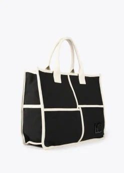 Bolso tipo shopper blanco y negro