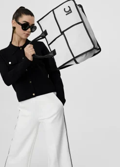 Bolso tipo shopper blanco y negro
