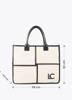 Bolso tipo shopper blanco y negro