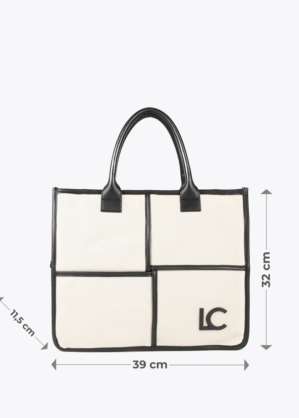Bolso tipo shopper blanco y negro