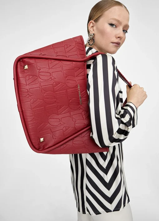 Bolso tipo shopper grabado