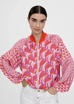 Bomber estampada multicolor