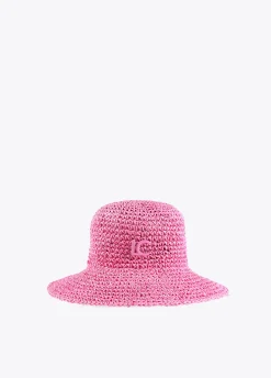 Bucket efecto ráfia y crochet
