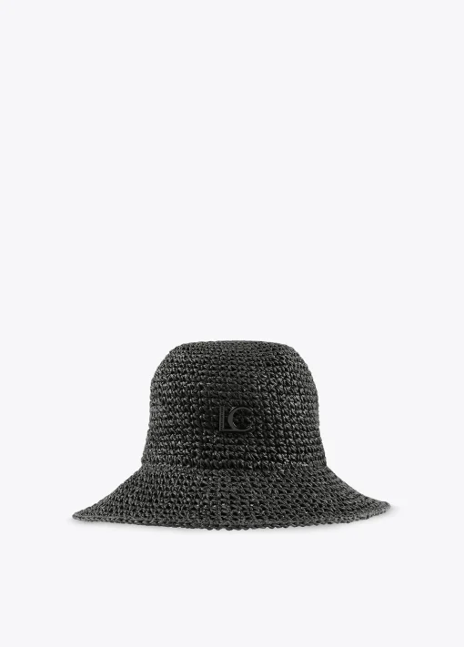 Bucket efecto ráfia y crochet