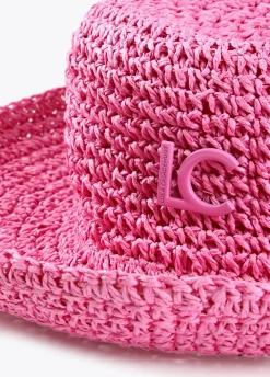 Bucket efecto ráfia y crochet
