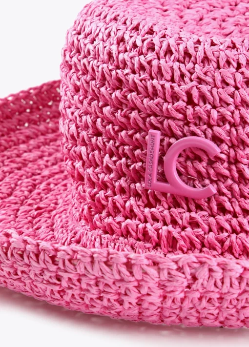 Bucket efecto ráfia y crochet