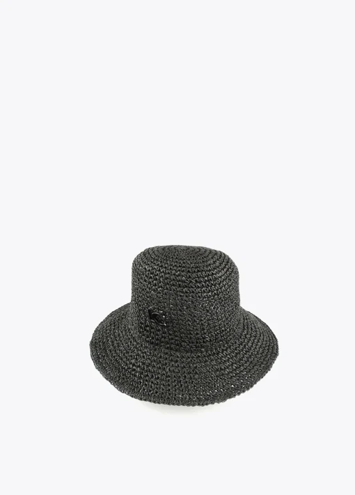 Bucket efecto ráfia y crochet