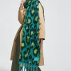 Bufanda animal print y flecos