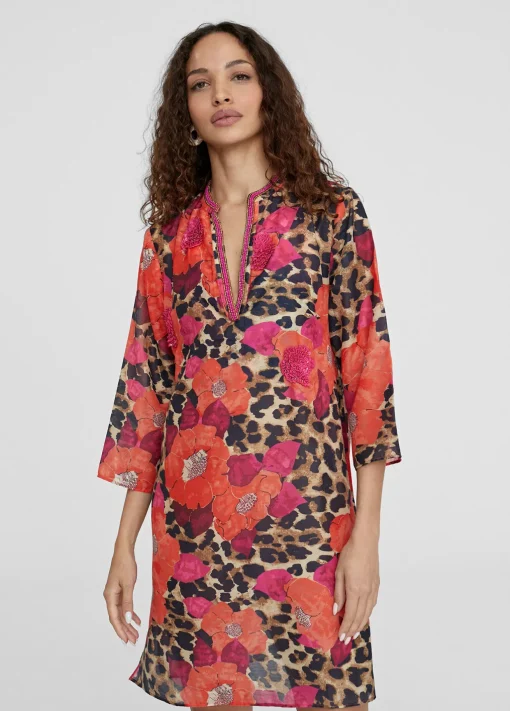 Caftan corto estampado