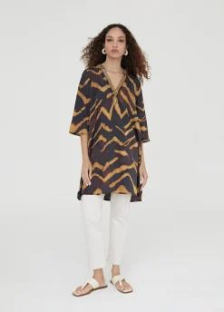Caftan corto estampado cebra